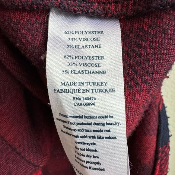 $178 Faherty Mens Legend Sweater Flannel Shirt Red Black Buffalo Size Large - Picture 8 of 13